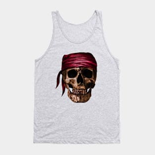 Red Pirate Skull Tank Top